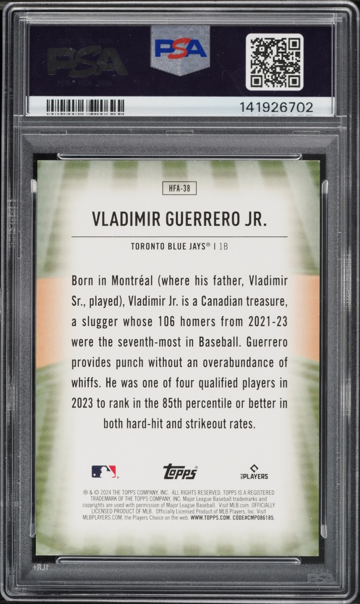 2024 Topps Home Field Advantage Vladimir Guerrero Jr. #HFA-38 PSA 9 MINT