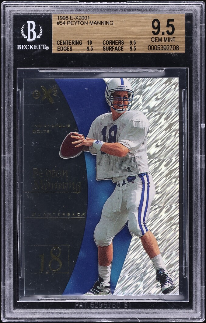 1998 Skybox E-X2001 Peyton Manning ROOKIE #54 BGS 9.5 GEM MINT