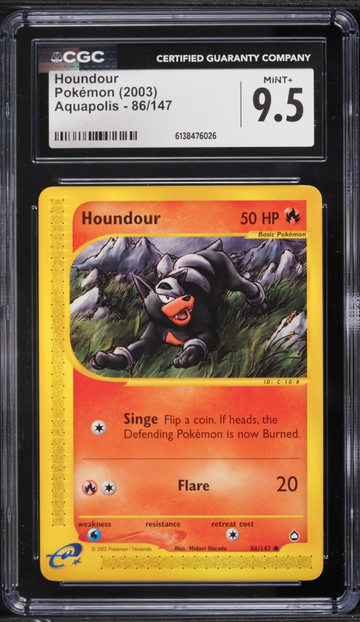 2003 Pokemon Aquapolis Houndour #86 CGC 9.5 MINT+