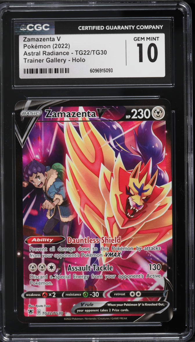 2022 Pokemon Sword & Shield Astral Radiance CHR Zamazenta V #TG22 CGC 10 GEM MINT