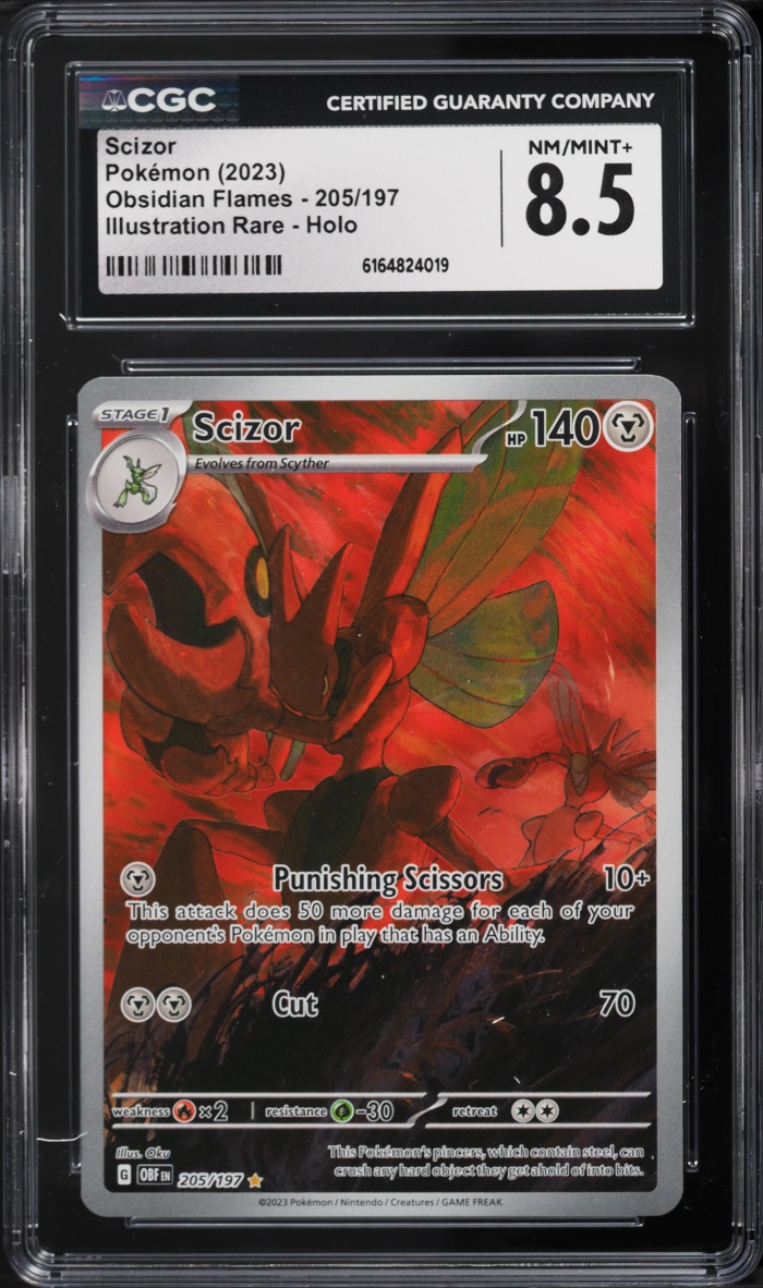 2023 Pokemon Scarlet & Violet Obsidian Flames IR Scizor #205 CGC 8.5 NM-MT+