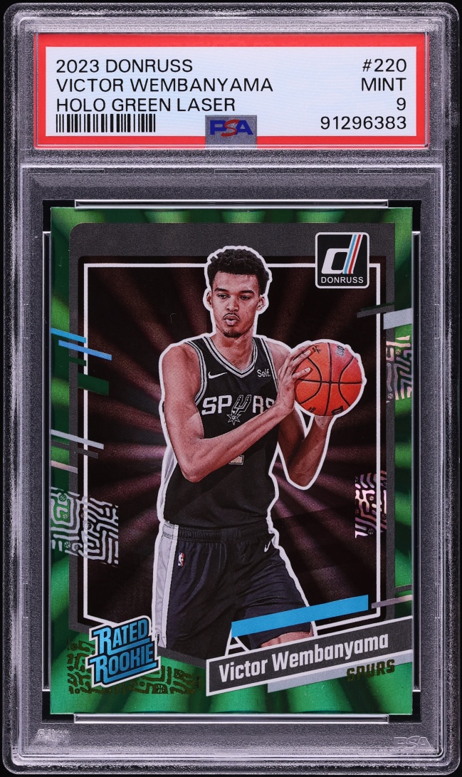 2023 Donruss Holo Green Laser Victor Wembanyama ROOKIE #220 PSA 9 MINT