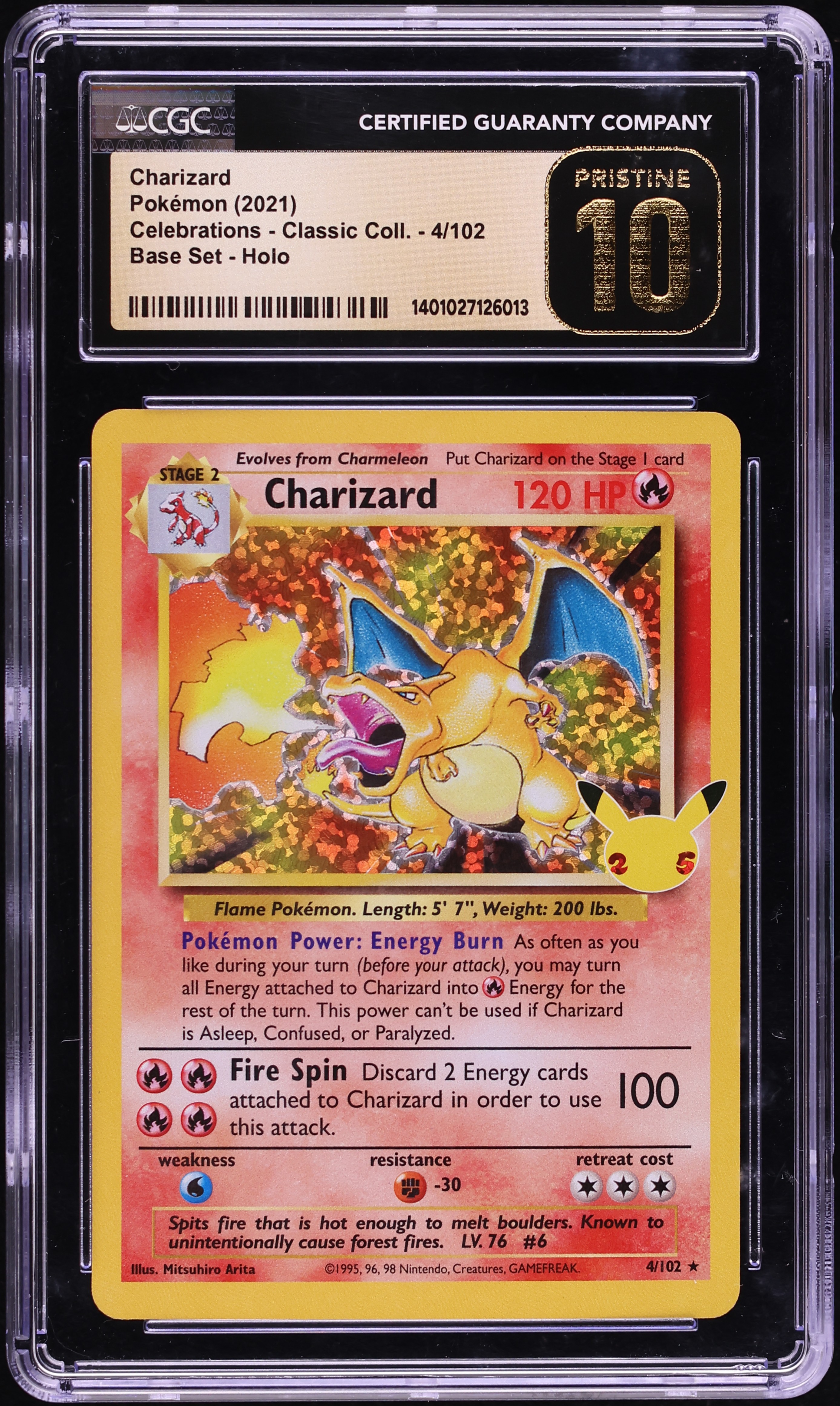 2021 Pokemon Sword & Shield Celebrations Classic Collection Holo Charizard #4 CGC 10 PRISTINE