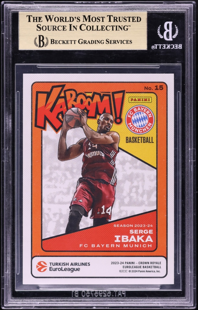 2023 Crown Royale EuroLeague Kaboom Gold Serge Ibaka /10 #15 BGS 9.5 GEM MINT