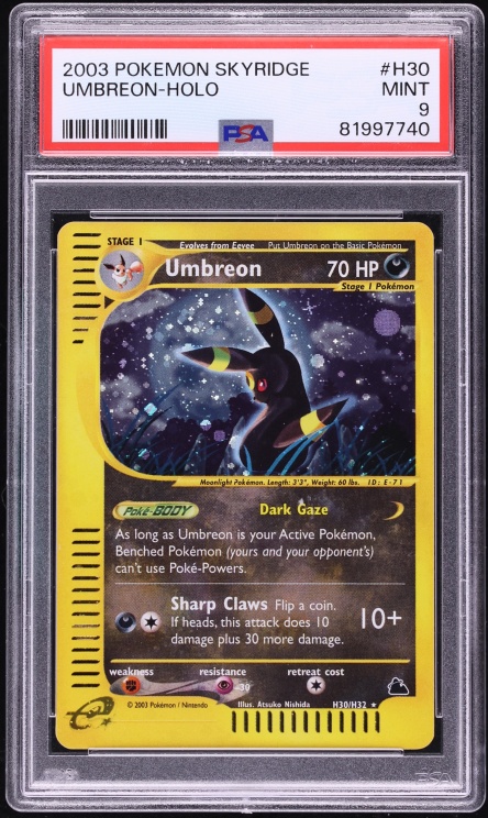 2003 Pokemon Skyridge Holo Umbreon #H30 PSA 9 MINT