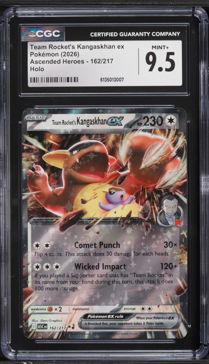 2026 Pokemon Mega Evolution Ascended Heroes Holo Team Rocket's Kangaskhan ex #162 CGC 9.5 MINT+