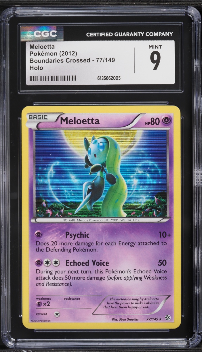 2012 Pokemon Black & White Boundaries Crossed Holo Meloetta #77 CGC 9 MINT