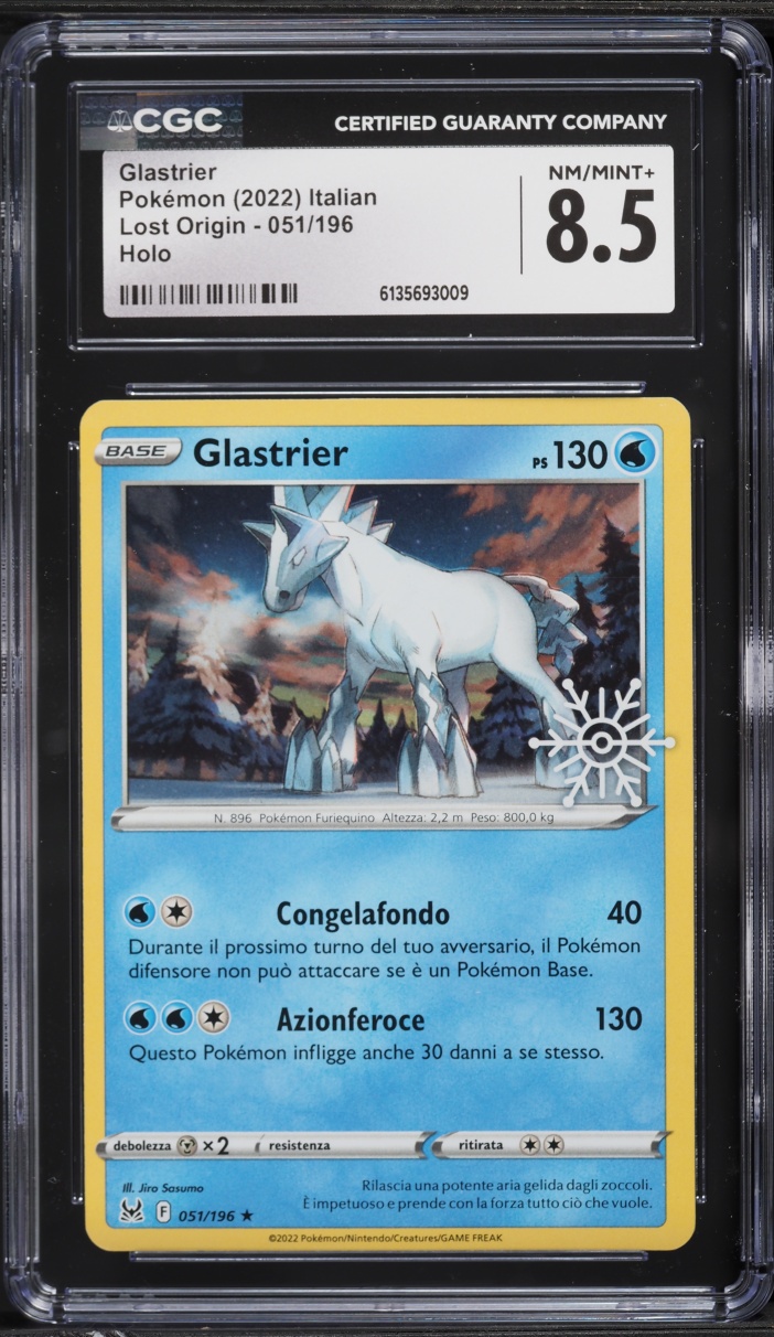 2022 Pokemon Italian SWSH Lost Origin Holiday Calendar Holo Glastrier #51 CGC 8.5 NM-MT+