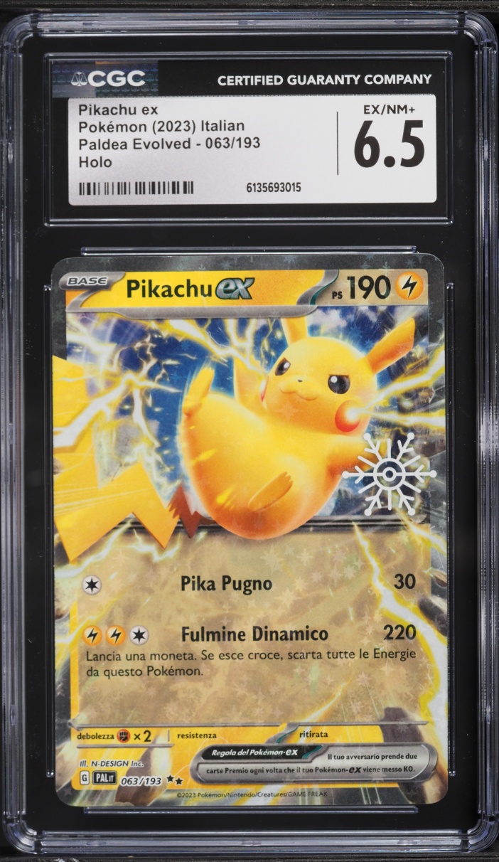 2023 Pokemon Italian SV Paldea Evolved Holiday Calendar Holo Pikachu ex #63 CGC 6.5 EXMT+