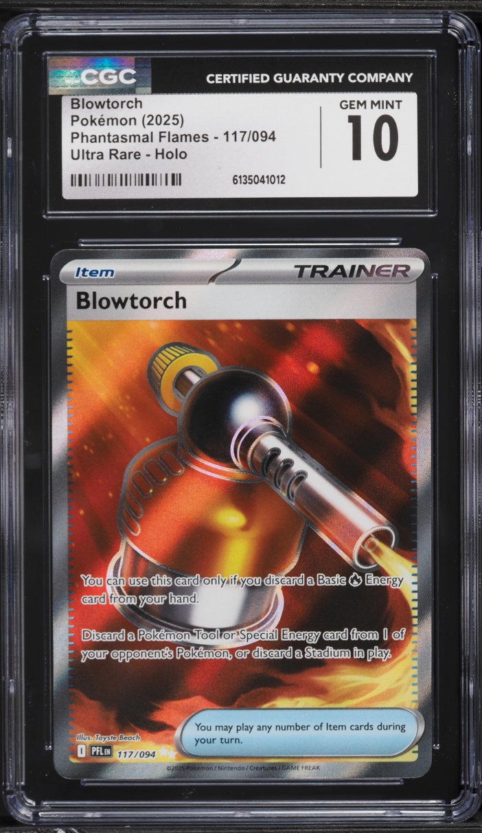 2025 Pokemon Mega Phantasmal Flames Full Art Blowtorch #117 CGC 10 GEM MINT