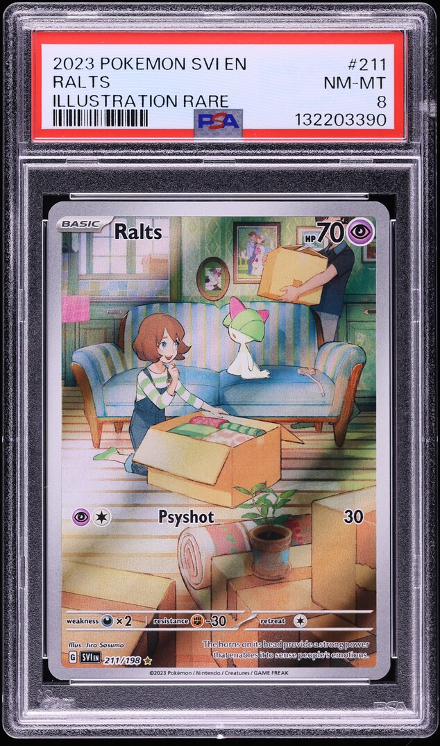 2023 Pokemon Scarlet & Violet IR Ralts #211 PSA 8 NM-MT