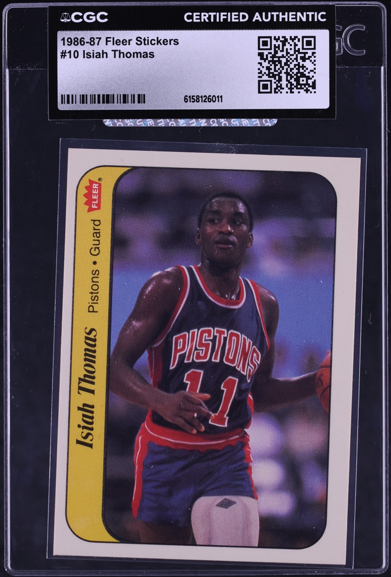 1986 Fleer Sticker Isiah Thomas ROOKIE #10 CGC AUTH