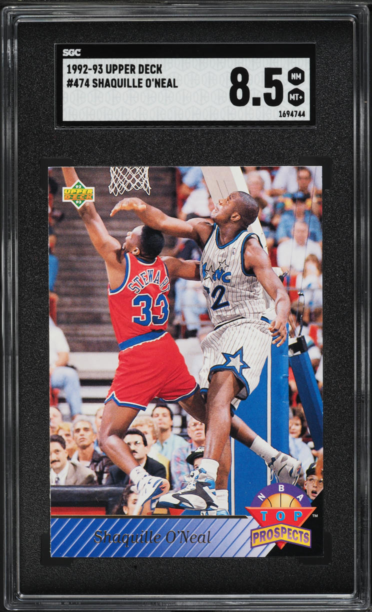 1992 Upper Deck Basketball Shaquille O'Neal ROOKIE #474 SGC 8.5 NM-MT+