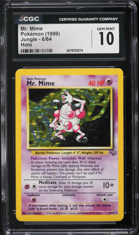 1997 Pokemon Japanese Jungle Holo Mr. Mime #122 CGC 6.5 EXMT+ on