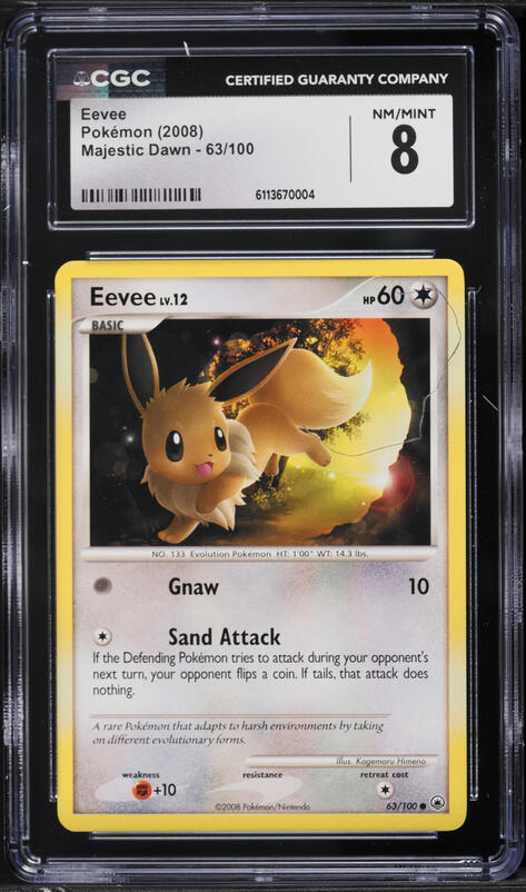 2005 Pokemon Japanese Promo Meiji Chocolate Eevee #111 CGC AUTH on