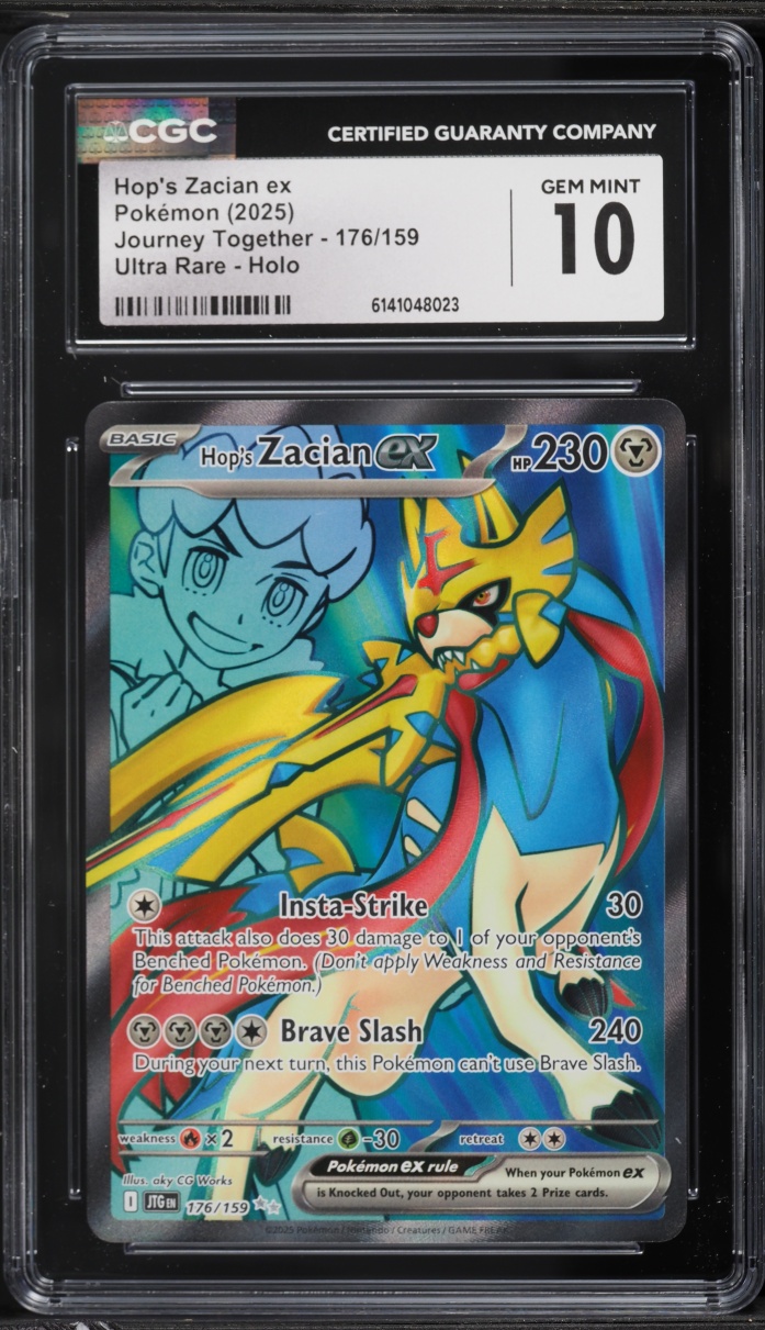 2025 Pokemon Scarlet & Violet Journey Together Full Art Hop's Zacian Ex #176 CGC 10 GEM MINT