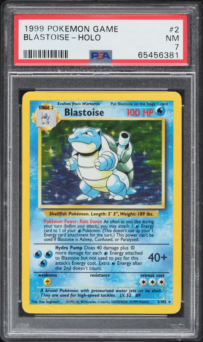 1999 Pokemon Base Set Holo Blastoise #2 PSA 7 NRMT