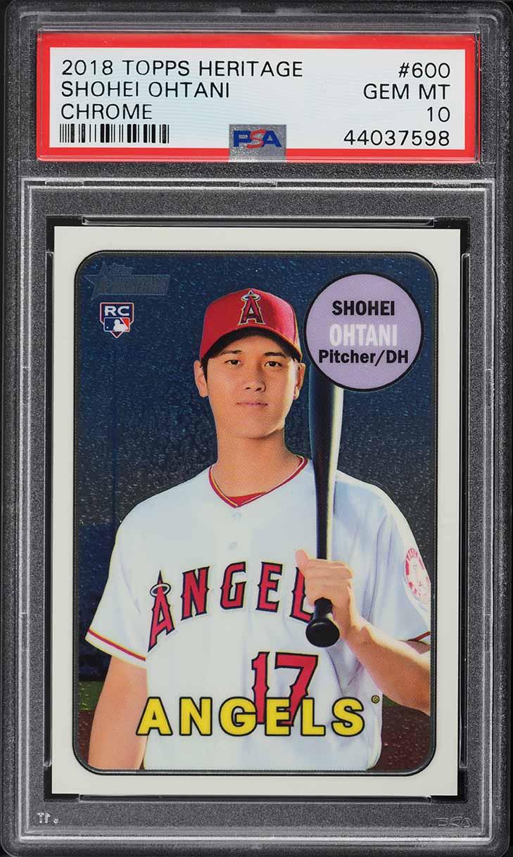 2018 Topps Heritage Chrome Shohei Ohtani ROOKIE /999 #600 PSA 10 GEM MINT