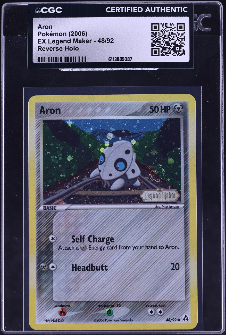 2006 Pokemon EX Legend Maker Reverse Holo Aron #48 CGC AUTH