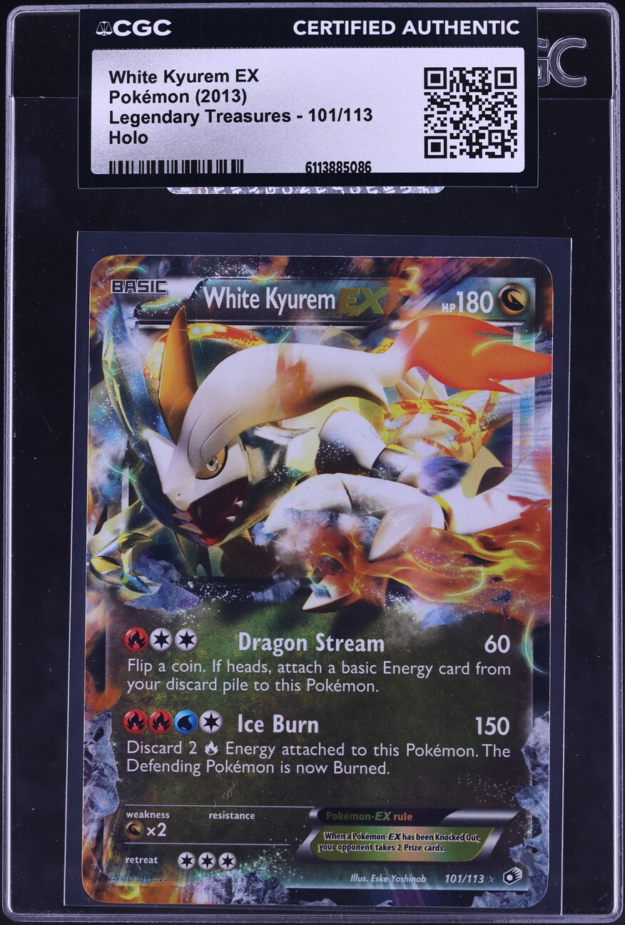 2013 Pokemon Black & White Legendary Treasures Holo White Kyurem EX #101 CGC AUTH