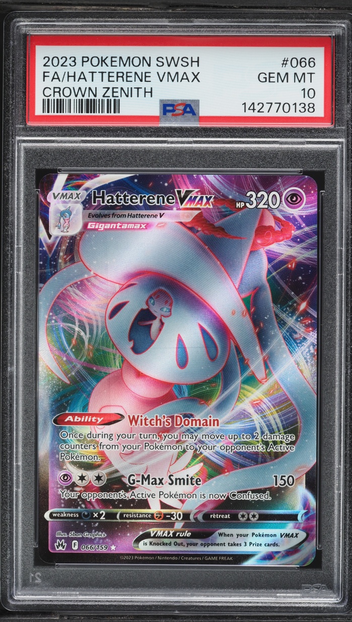 2023 Pokemon Sword & Shield Crown Zenith Alt Art Hatterene Vmax #66 PSA 10 GEM MINT