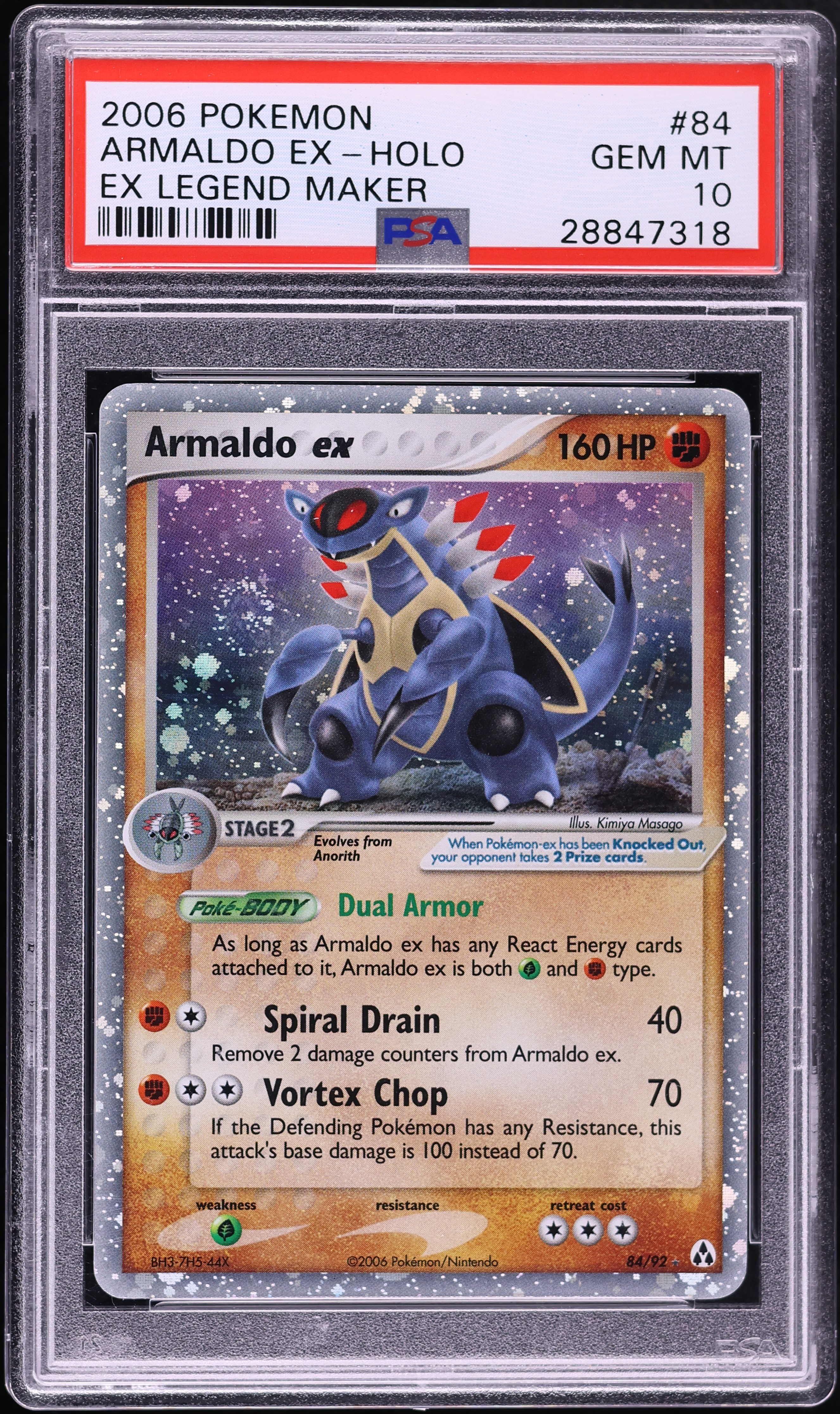 2006 Pokemon EX Legend Maker Holo Armaldo EX #84 PSA 10 GEM MINT