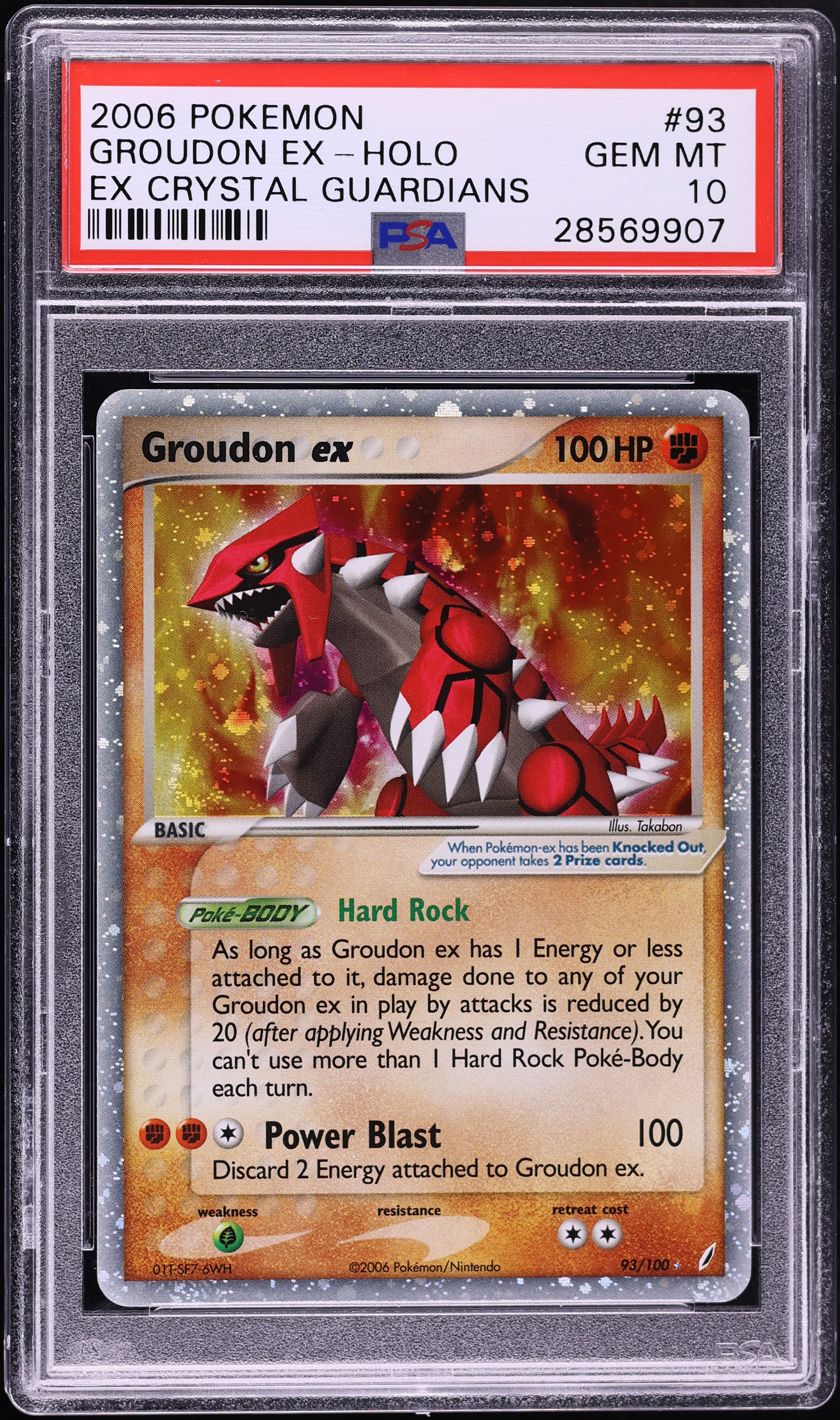 2006 Pokemon EX Crystal Guardians Holo Groudon EX #93 PSA 10 GEM MINT