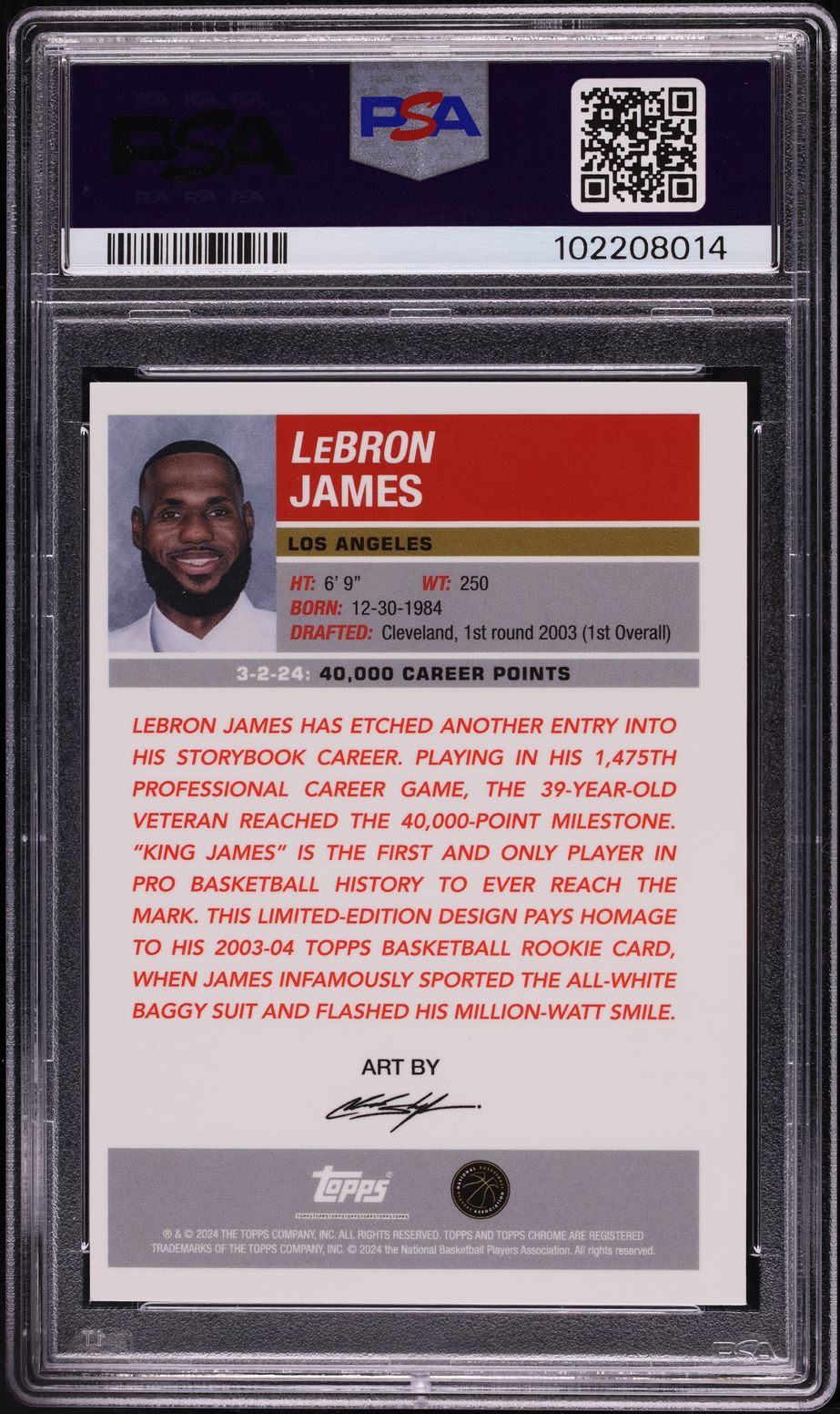2023 Topps Chrome '03 Time Machine Superfractor LeBron James 1/1 PSA 9 MINT