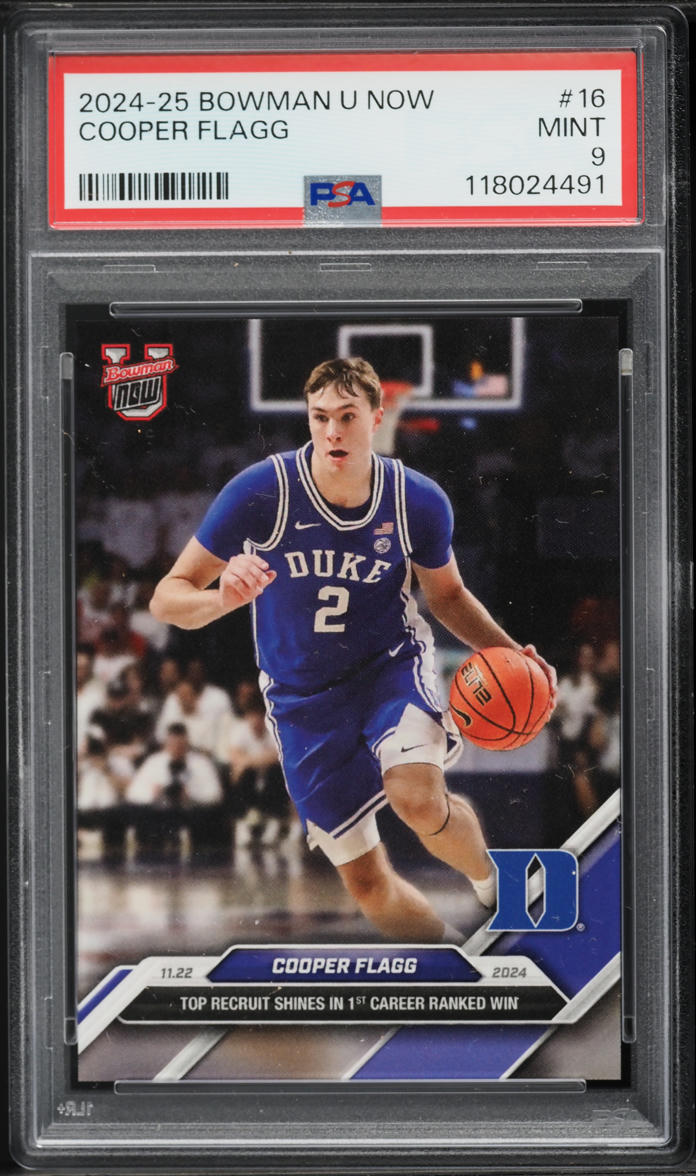 2024 Bowman University Now Cooper Flagg ROOKIE #16 PSA 9 MINT
