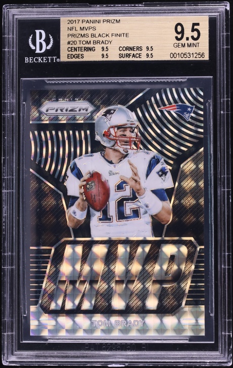 2017 Panini Prizm NFL MVP Black Finite Tom Brady 1/1 #20 BGS 9.5 GEM MINT