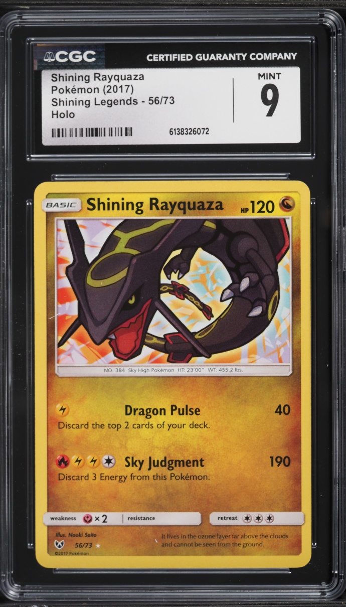 2017 Pokemon Sun & Moon Shining Legends Holo Shining Rayquaza #56 CGC 9 MINT