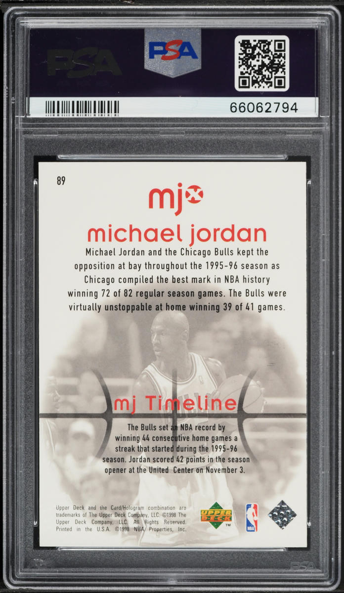 1998 Upper Deck MJx Michael Jordan #89 PSA 10 GEM MINT on Fanatics