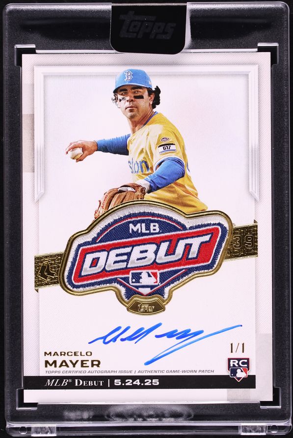 2025 Topps Chrome Update Marcelo Mayer ROOKIE MLB DEBUT PATCH AUTO