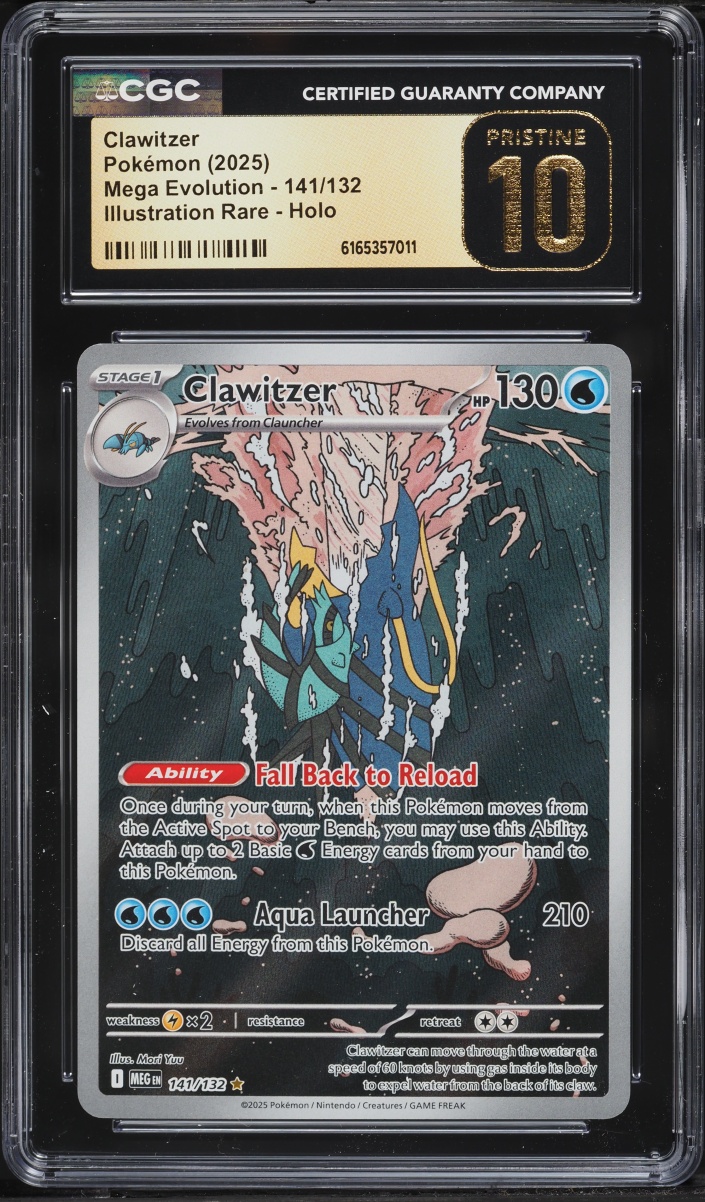 2025 Pokemon Mega Evolution IR Clawitzer #141 CGC 10 PRISTINE
