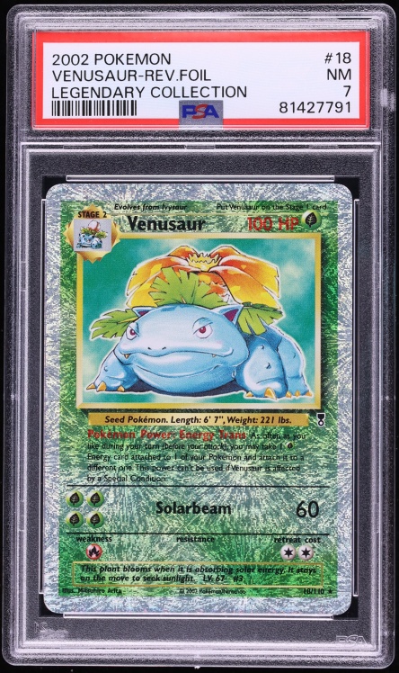 2002 Pokemon Legendary Collection Reverse Holo Venusaur #18 PSA 7 NRMT