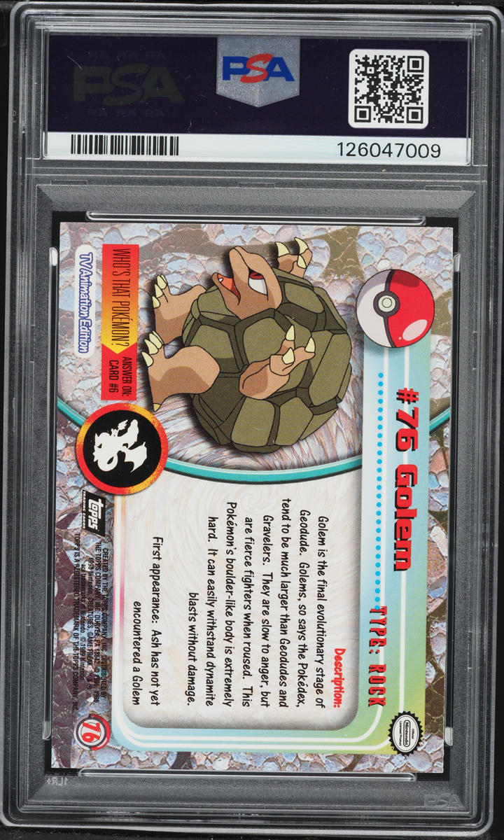 1999 Topps Pokemon Series 1 Golem #76 PSA 10 GEM MINT