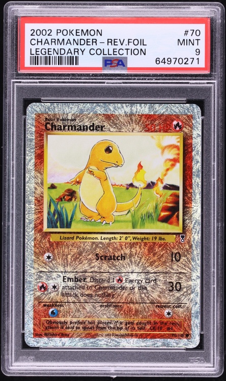 2002 Pokemon Legendary Collection Reverse Holo Charmander #70 PSA 9 MINT