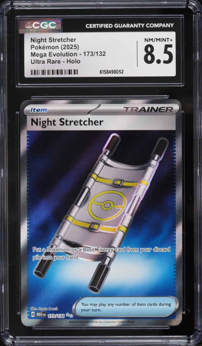 2025 Pokemon Mega Evolution Full Art Night Stretcher #173 CGC 8.5 NM-MT+