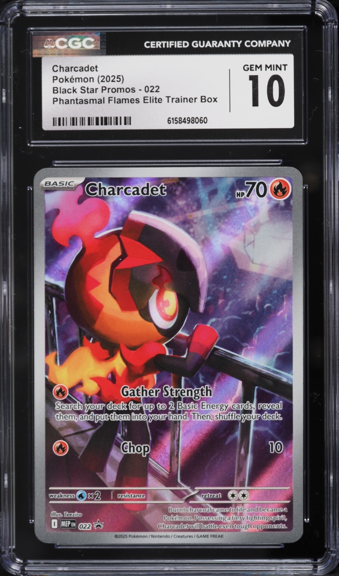 2025 Pokemon Mega Evolution Promo Phantasmal Flames ETB Alt Art Charcadet #22 CGC 10 GEM MINT