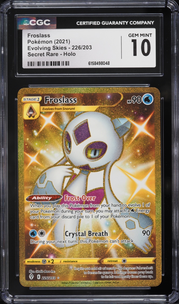2021 Pokemon Sword & Shield Evolving Skies Gold Rare Froslass #226 CGC 10 GEM MINT