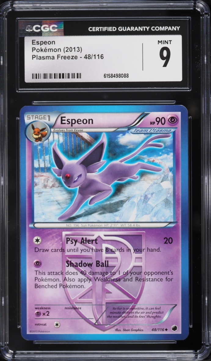 2013 Pokemon Black & White Plasma Freeze Espeon #48 CGC 9 MINT