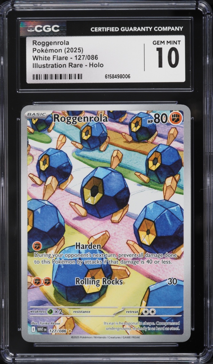2025 Pokemon Scarlet & Violet White Flare IR Roggenrola #127 CGC 10 GEM MINT