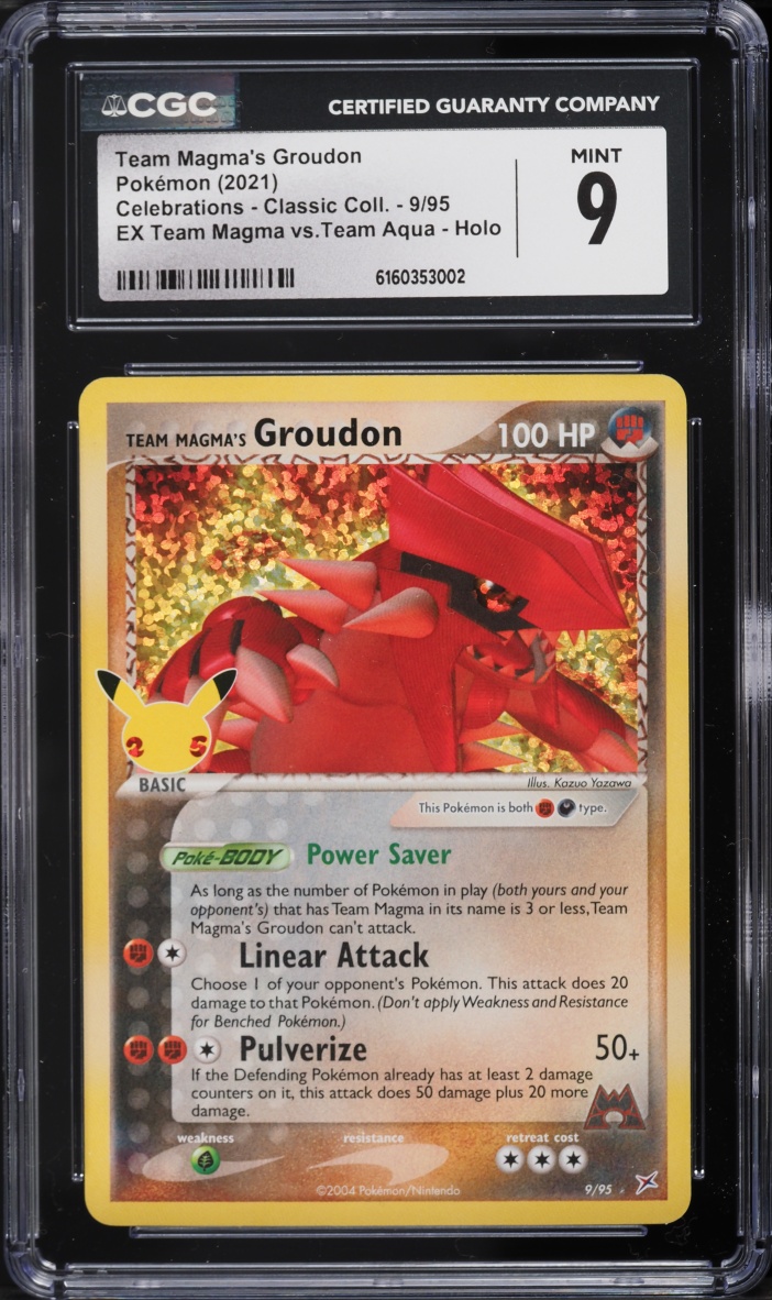 2021 Pokemon SWSH Celebrations Classic Collection Holo Team Magma's Groudon #9 CGC 9 MINT