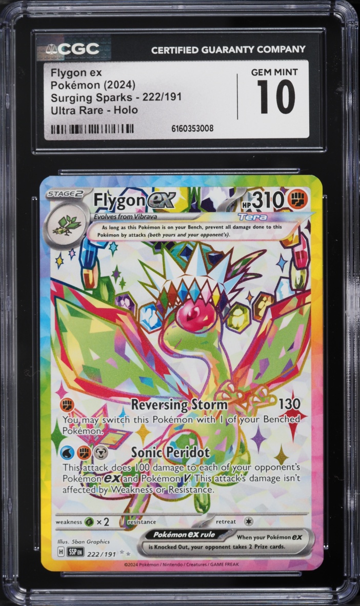 2024 Pokemon Scarlet & Violet Surging Sparks Full Art Flygon EX #222 CGC 10 GEM MINT