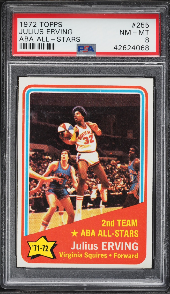1972 Topps ABA All Stars Julius Erving ROOKIE #255 PSA 8 NM-MT