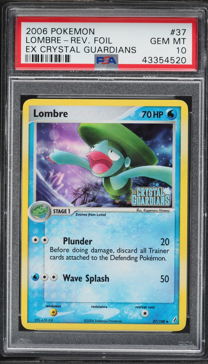 2006 Pokemon EX Crystal Guardians Reverse Holo Lombre #37 PSA 10 GEM MINT