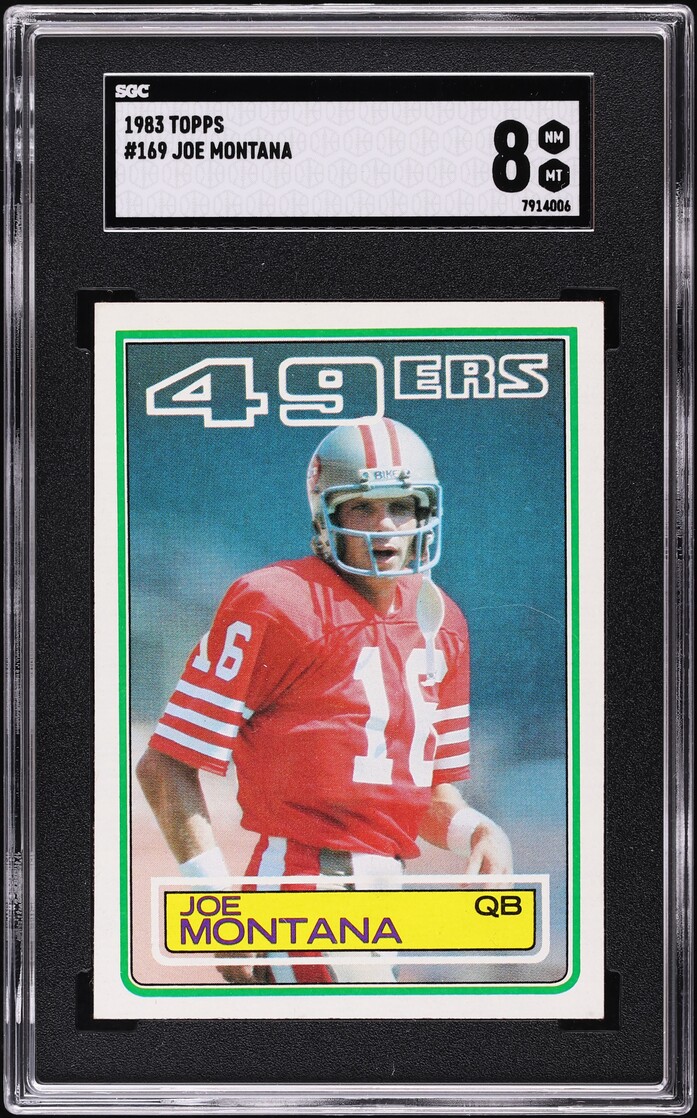1983 Topps Football Joe Montana #169 SGC 8 NM-MT