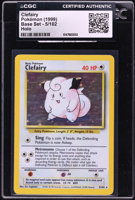 1999 Pokemon Base Set Holo Clefairy #5 CGC AUTH