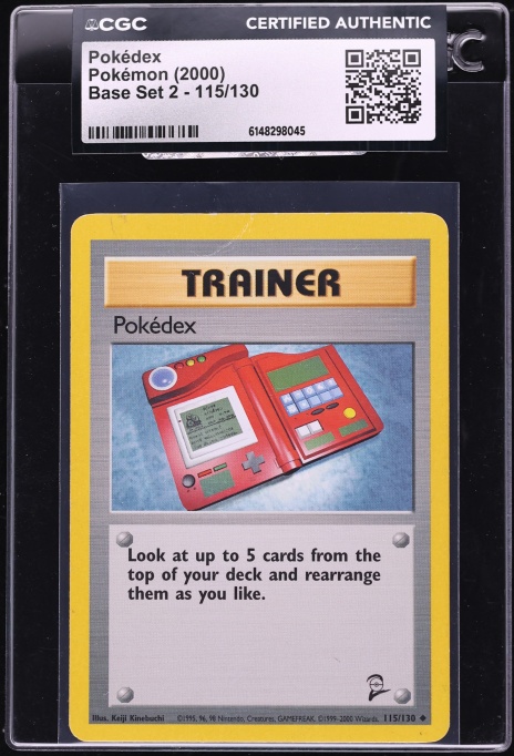 2000 Pokemon Base Set 2 Pokedex #115 CGC AUTH