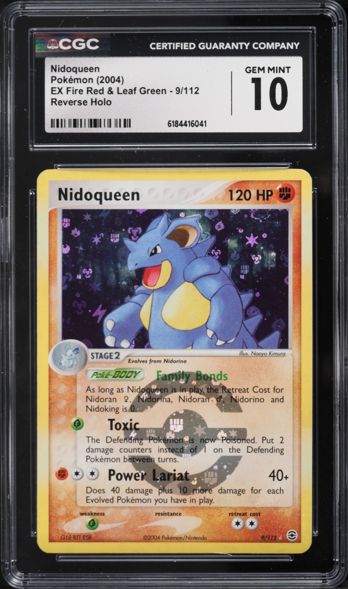 2004 Pokemon EX Fire Red & Leaf Green Reverse Holo Nidoqueen #9 CGC 10 GEM MINT